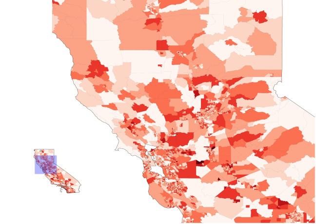 My first map of Northern California Population